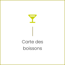 Icône représentant une carte des boissons, symbolisée par un verre à cocktail, sur fond noir.