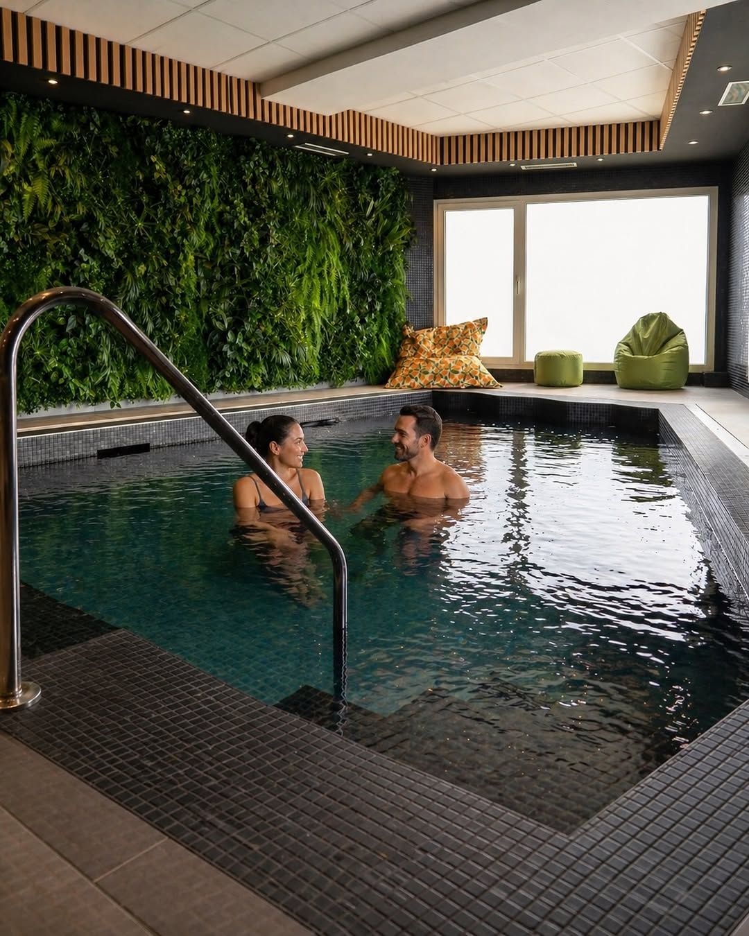 Couple dans la piscine